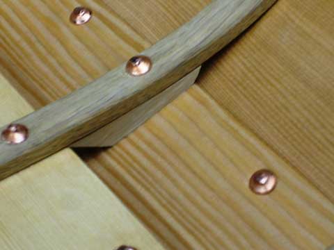 Timbers, copper nails and roves