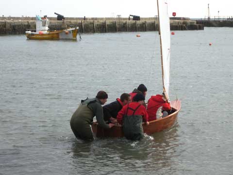 ITV film crew get a ride (not much space for 3)